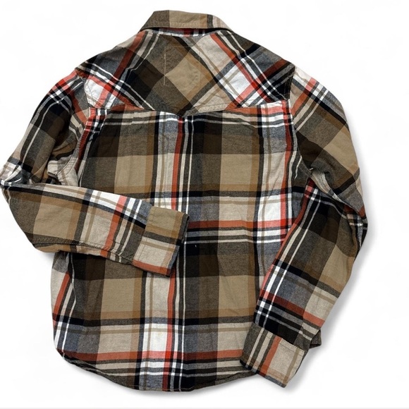 Vintage Roebuck & Co Mens Orange Plaid Shirt Size M Snap Button Western Cowboy - Picture 2 of 3